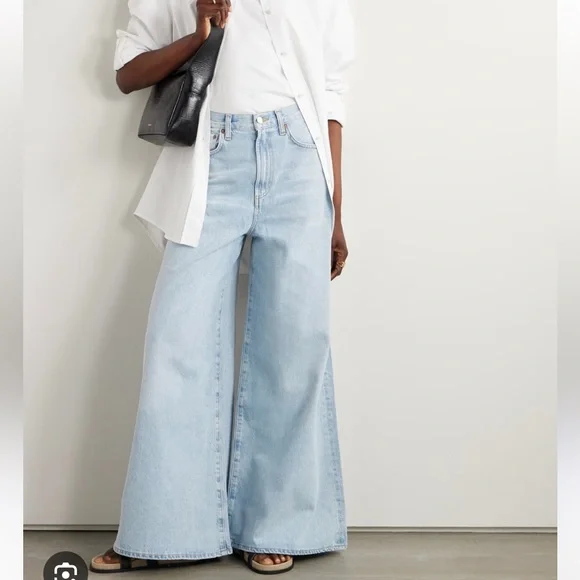 Agolde Light Blue Flare & Wide Leg Jeans - Picture 2 of 13